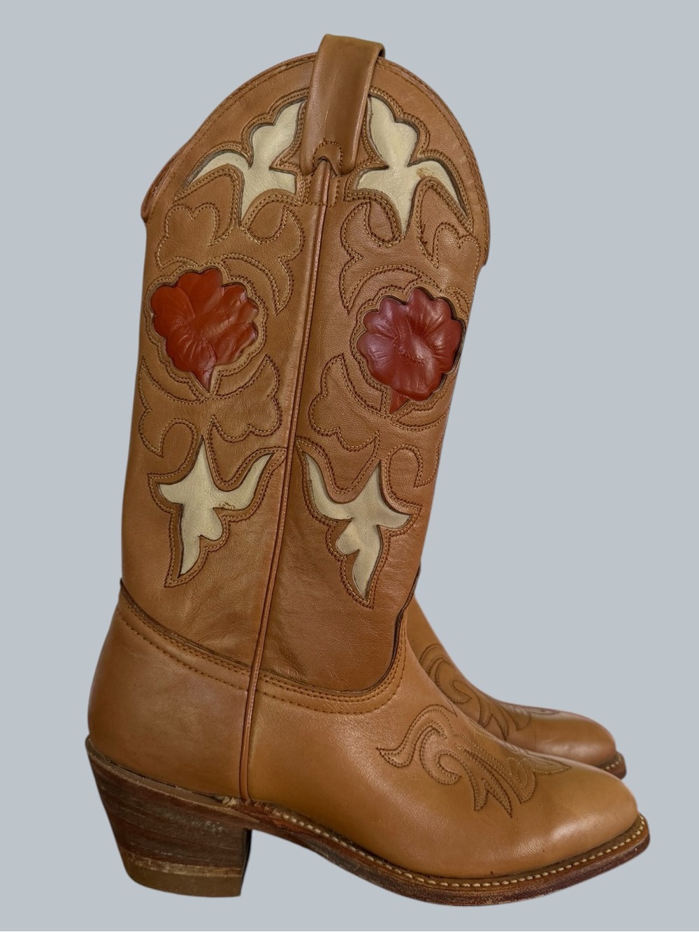 Texas Vintage Women's Mid Calf Western Cowgirl Boot Size 5.5 #267024